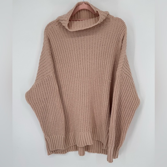 aerie Sweaters - Aerie Womens Soft Knit Cowl Neck Sweater - Beige Size XL